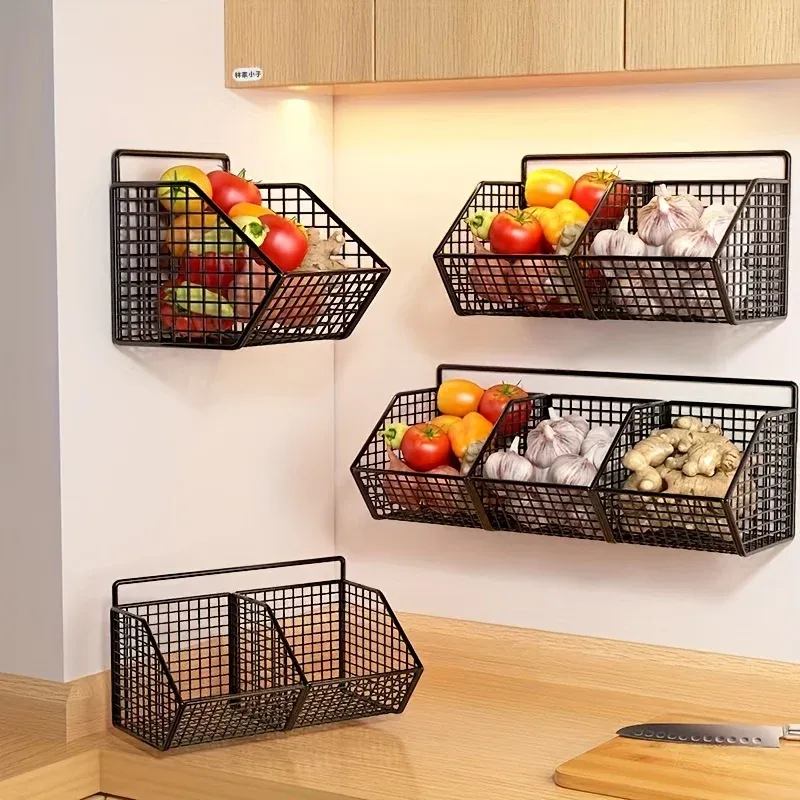 Étagère de rangement de cuisine multifonctionnelle avec paniers suspendus