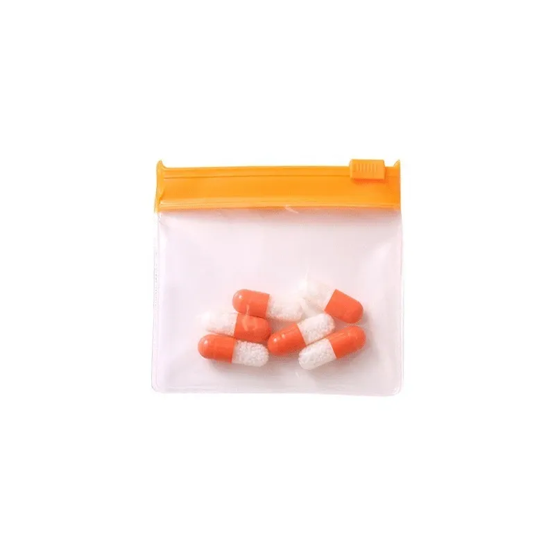 Lot de 7 pochettes à pilules réutilisables auto-scellantes avec fermeture éclair, organiseur translucide pour médicaments et voyages 3