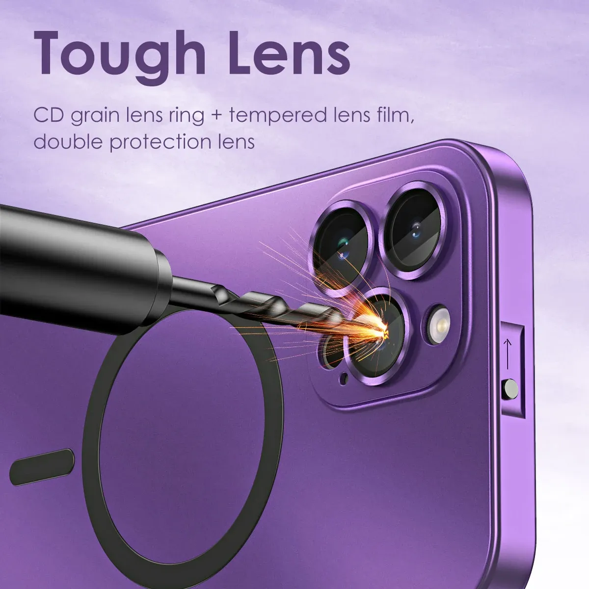 Coque magnétique en aluminium pour iPhone 12 à 18 Pro Max, compatible MagSafe, avec film de protection pour objectif et panneau arrière en PC 2