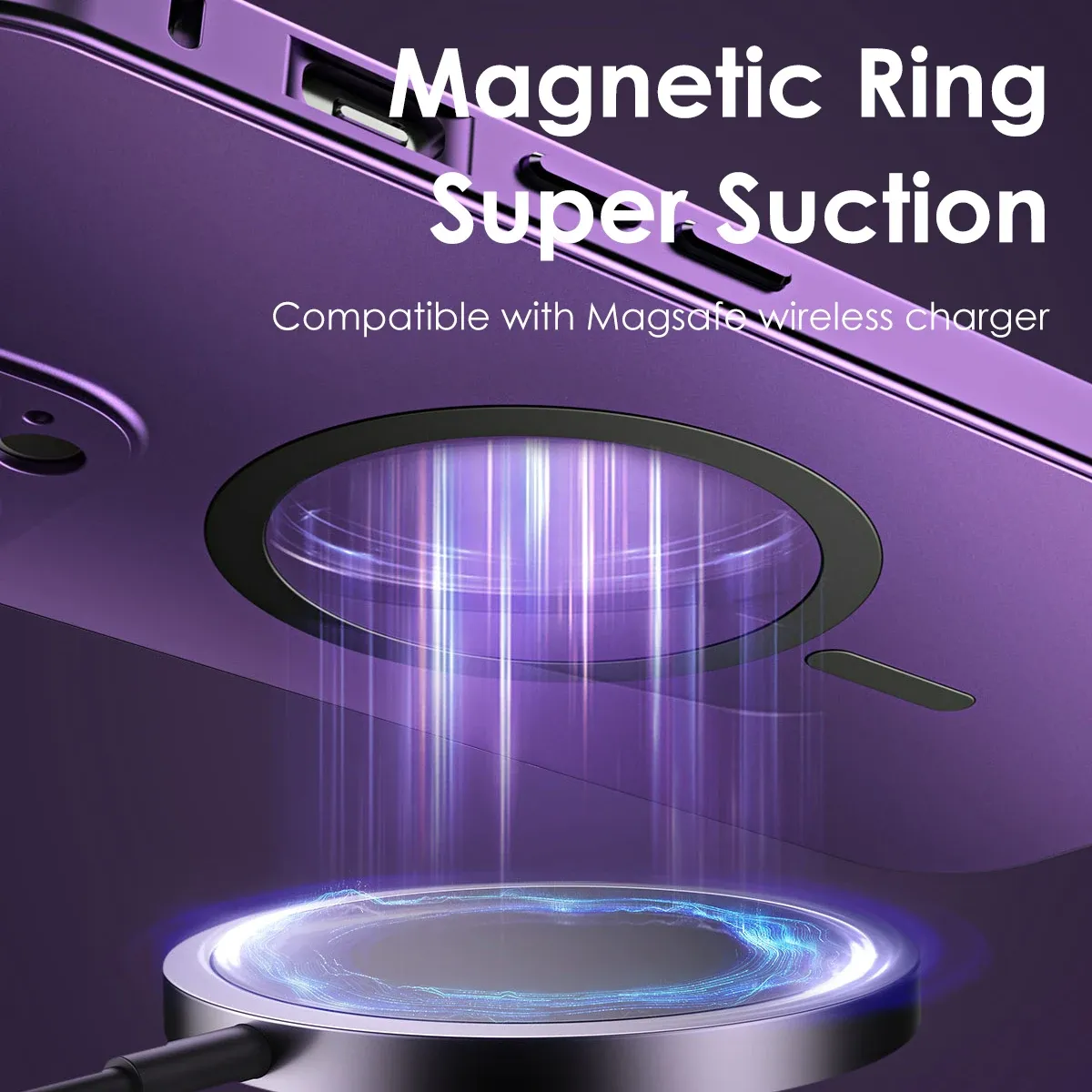 Coque magnétique en aluminium pour iPhone 12 à 18 Pro Max, compatible MagSafe, avec film de protection pour objectif et panneau arrière en PC 3