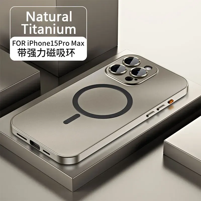 Coque magnétique en aluminium pour iPhone 12 à 18 Pro Max, compatible MagSafe, avec film de protection pour objectif et panneau arrière en PC 10