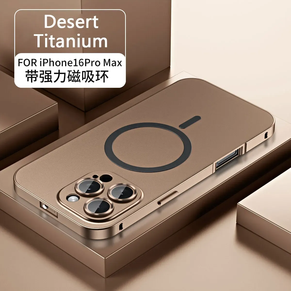 Coque magnétique en aluminium pour iPhone 12 à 18 Pro Max, compatible MagSafe, avec film de protection pour objectif et panneau arrière en PC 14