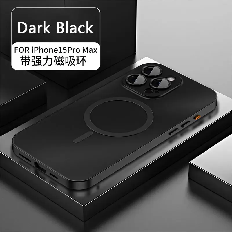Coque magnétique en aluminium pour iPhone 12 à 18 Pro Max, compatible MagSafe, avec film de protection pour objectif et panneau arrière en PC 15
