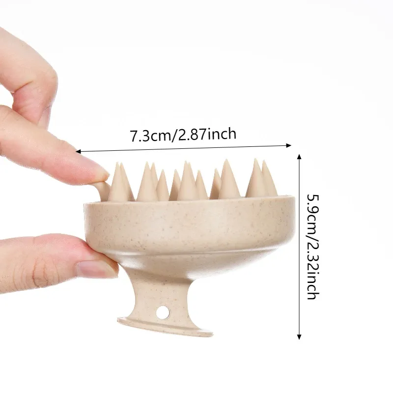 Brosse à shampoing en silicone, vue complète