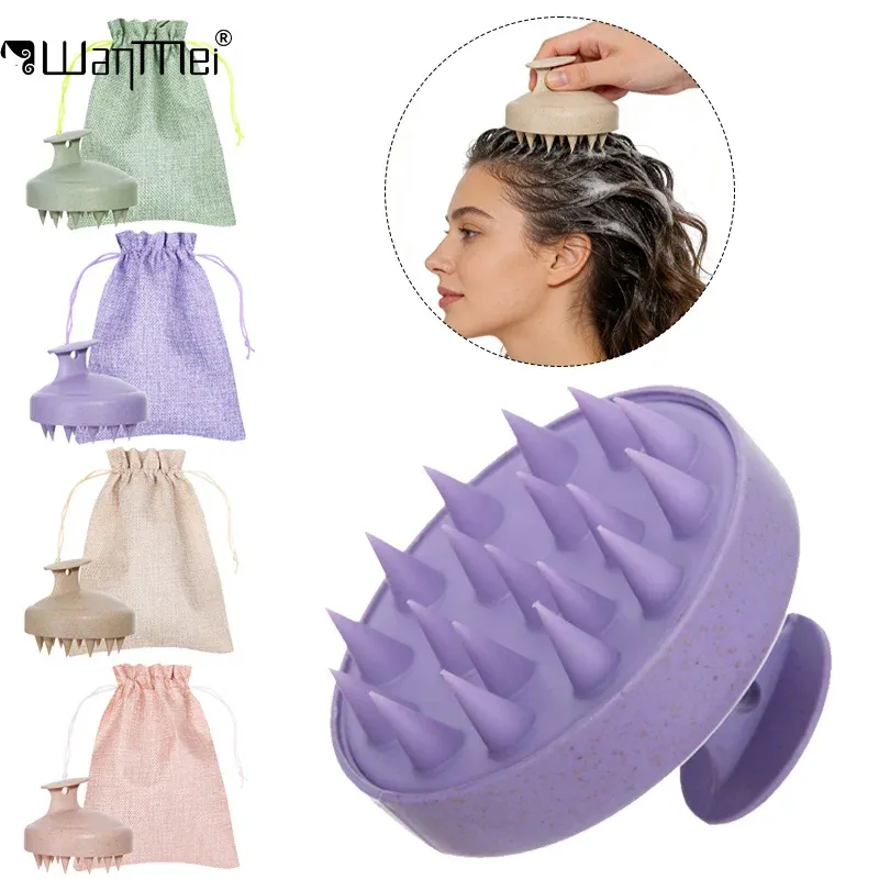 Brosse à shampoing en silicone pour massage du cuir chevelu