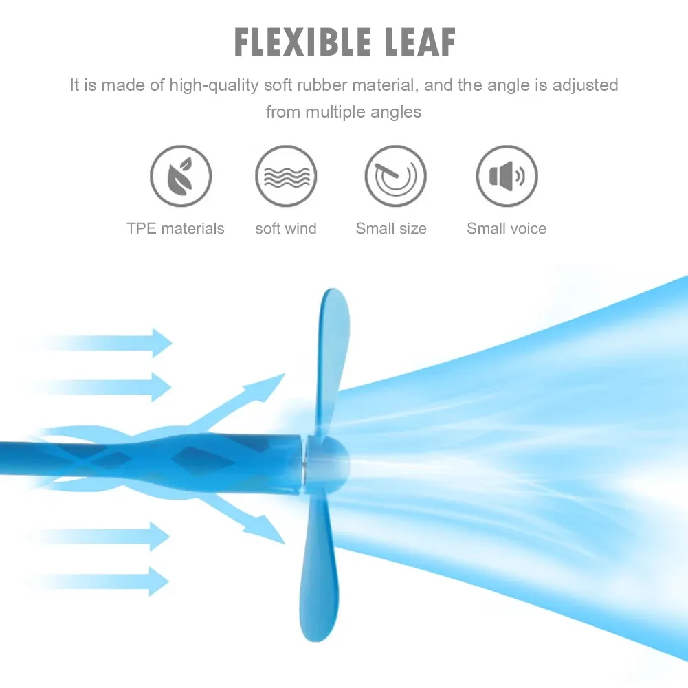 Mini ventilateur USB pliable et flexible pour batterie externe, ordinateur portable et chargeur, ventilateur de refroidissement portable pour ordinateur, idéal en été 3
