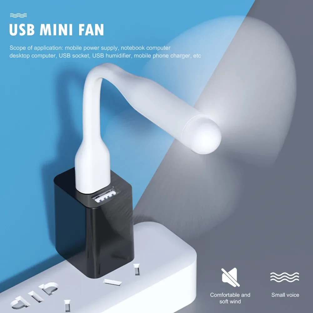 Mini ventilateur USB pliable et flexible pour batterie externe, ordinateur portable et chargeur, ventilateur de refroidissement portable pour ordinateur, idéal en été 2