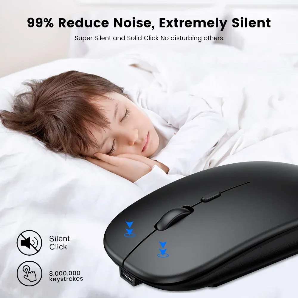 Souris sans fil vue sous plusieurs angles