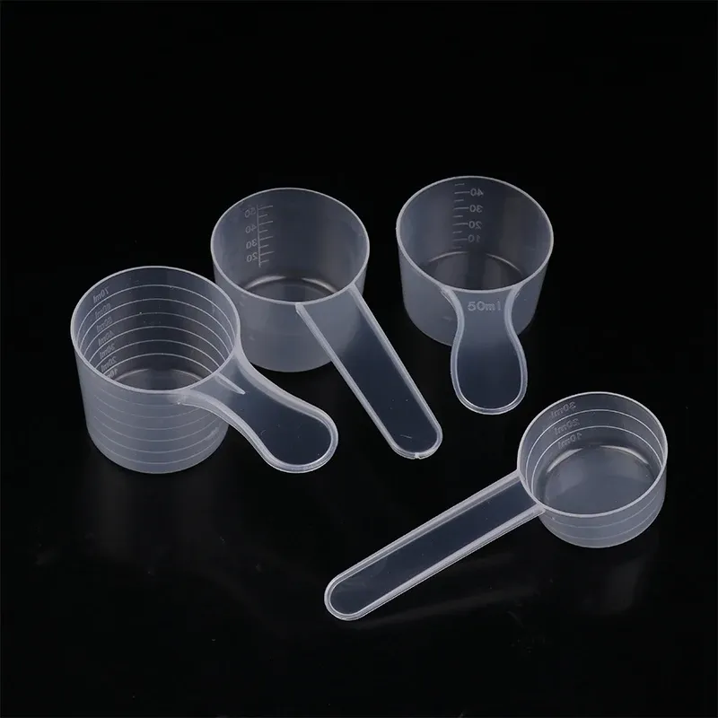 Ensemble de 10 pièces : cuillères doseuses transparentes graduées (30, 50, 60, 70 ml), cuillère à lait en poudre et tasses doseuses de cuisine