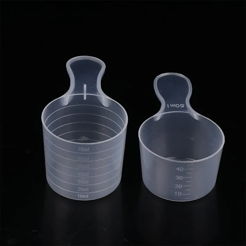 Ensemble de 10 pièces : cuillères doseuses transparentes graduées (30, 50, 60, 70 ml), cuillère à lait en poudre et tasses doseuses de cuisine 3