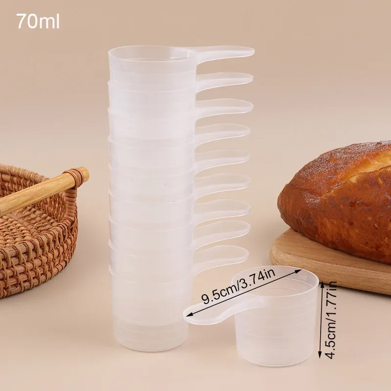 Ensemble de 10 pièces : cuillères doseuses transparentes graduées (30, 50, 60, 70 ml), cuillère à lait en poudre et tasses doseuses de cuisine 10