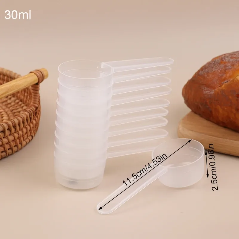 Ensemble de 10 pièces : cuillères doseuses transparentes graduées (30, 50, 60, 70 ml), cuillère à lait en poudre et tasses doseuses de cuisine 9