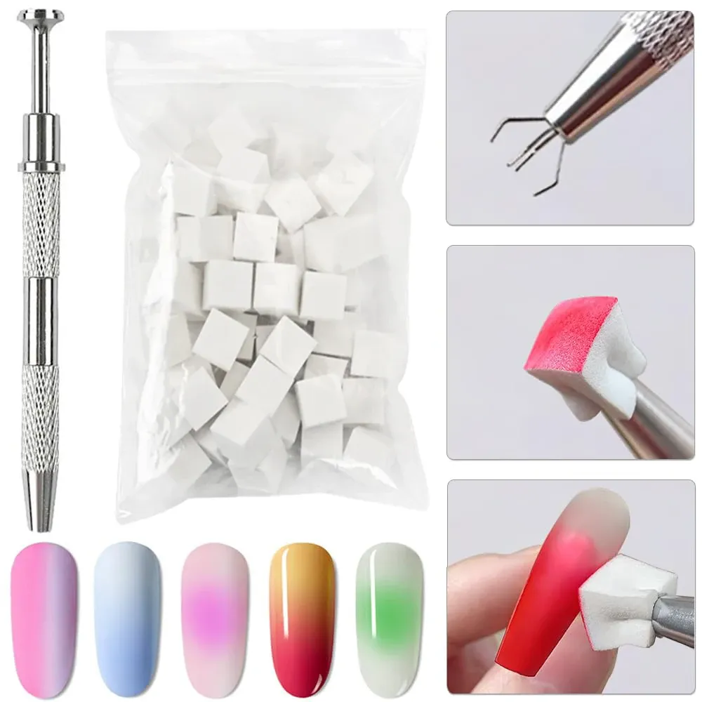 Ensemble d'éponges et de pinces pour nail art