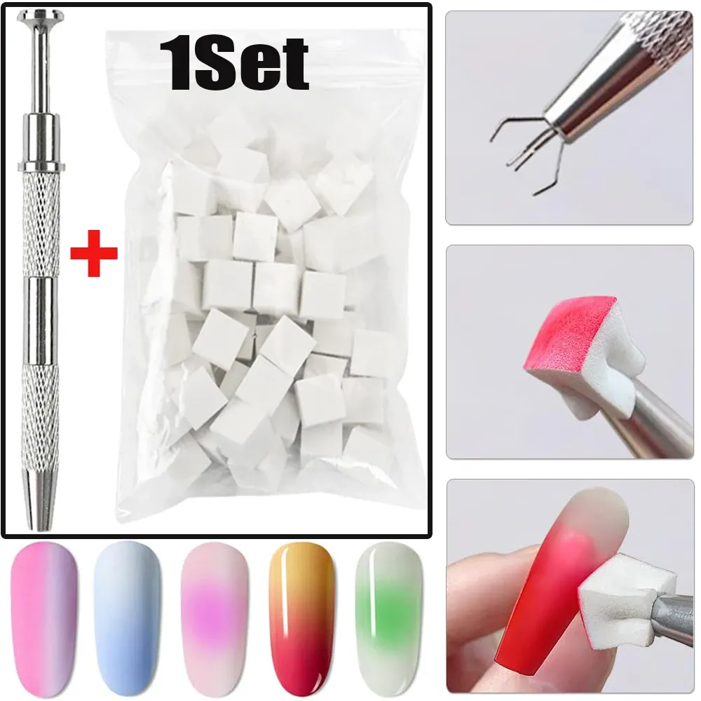 Ensemble d'éponges souples et pinces pour nail art, 10 x 10 mm, 50 pièces 9