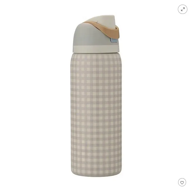 Bouteille d'eau isotherme en acier inoxydable 32 oz avec paille et couvercle anti-fuite 25