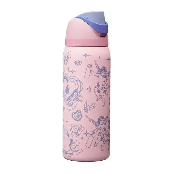 Bouteille d'eau isotherme en acier inoxydable 32 oz avec paille et couvercle anti-fuite 26