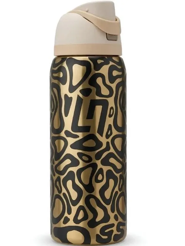 Bouteille d'eau isotherme en acier inoxydable 32 oz avec paille et couvercle anti-fuite 28
