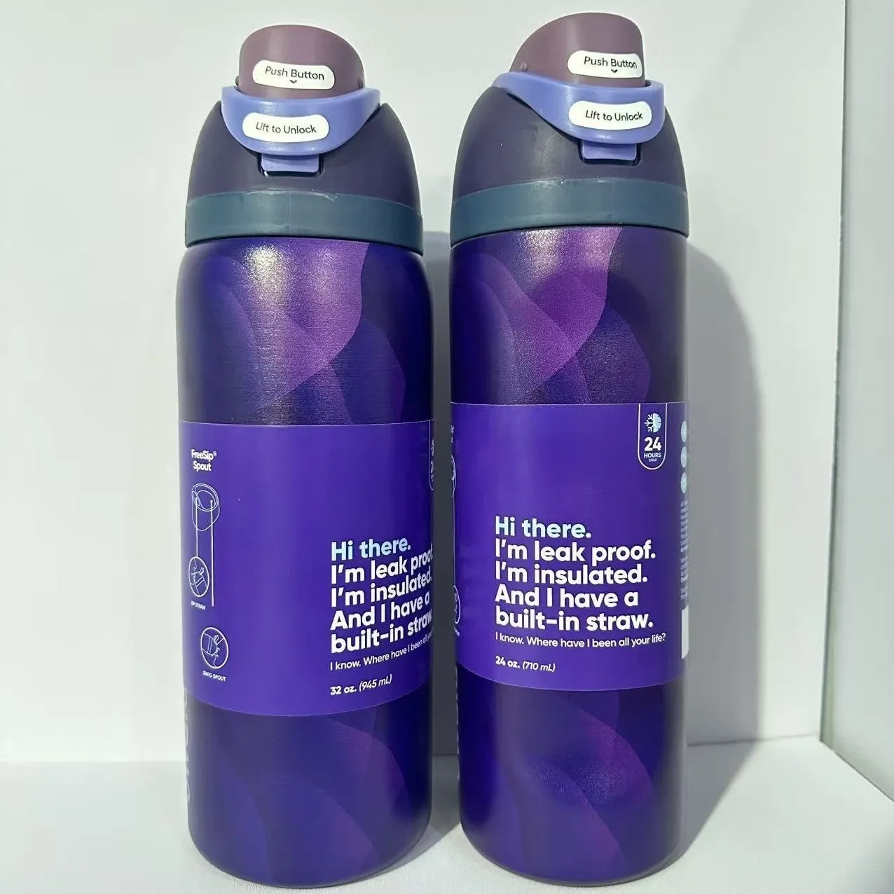 Bouteille d'eau isotherme en acier inoxydable 32 oz avec paille et couvercle anti-fuite 11