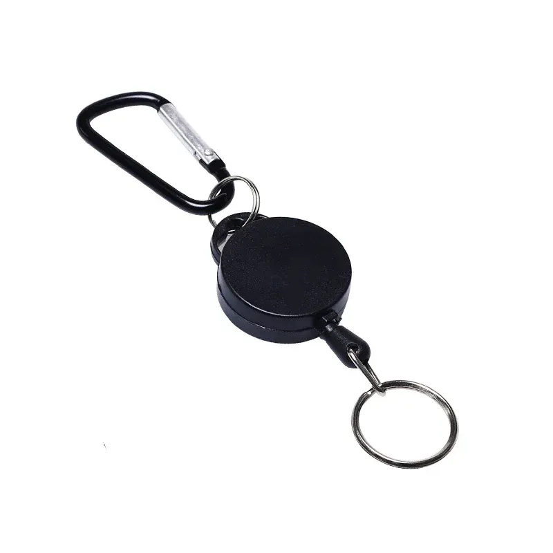 Porte-clés rétractable à clip avec cordon élastique, idéal pour badge et camping en plein air 10