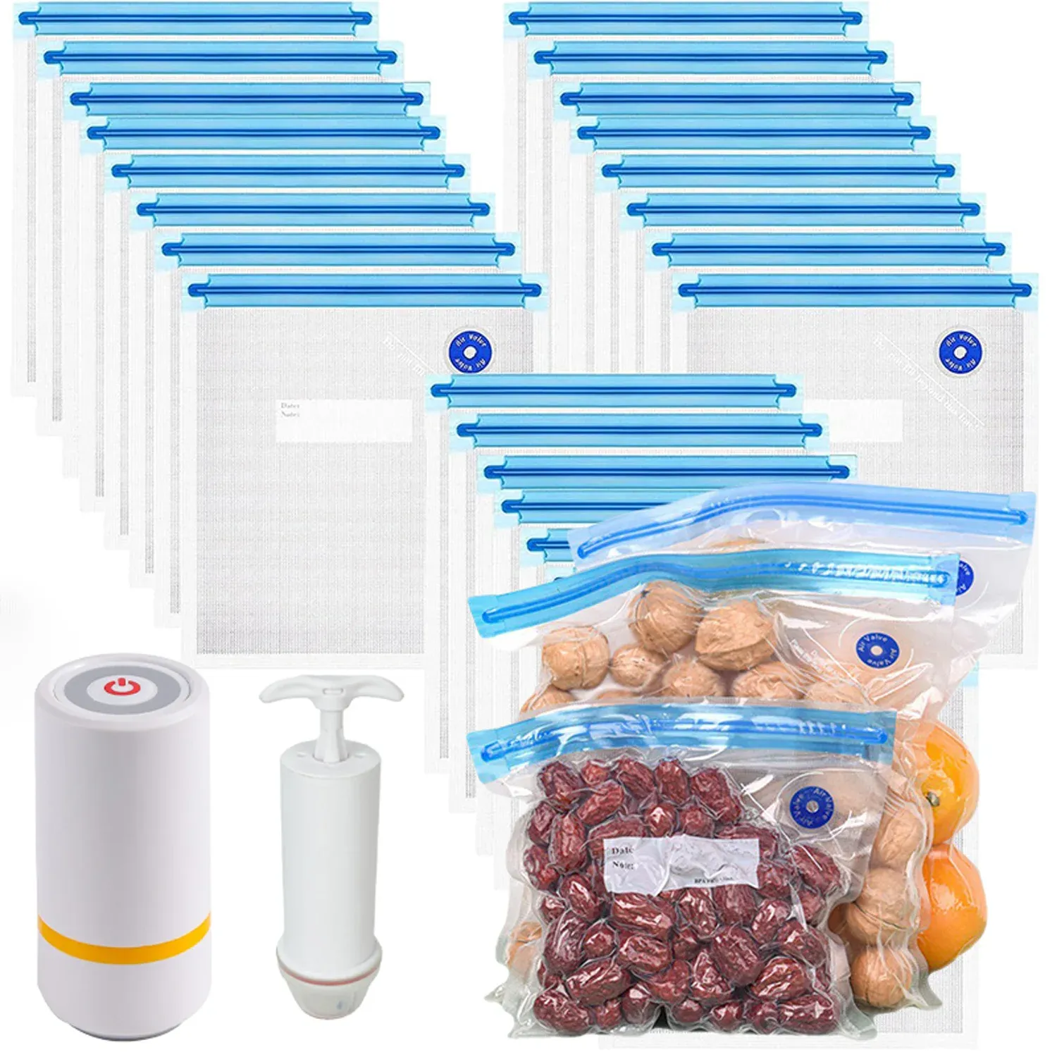 Sacs réutilisables scellables sous vide pour micro-ondes, conservation des aliments cuits, congelés, humides ou secs - Image 1
