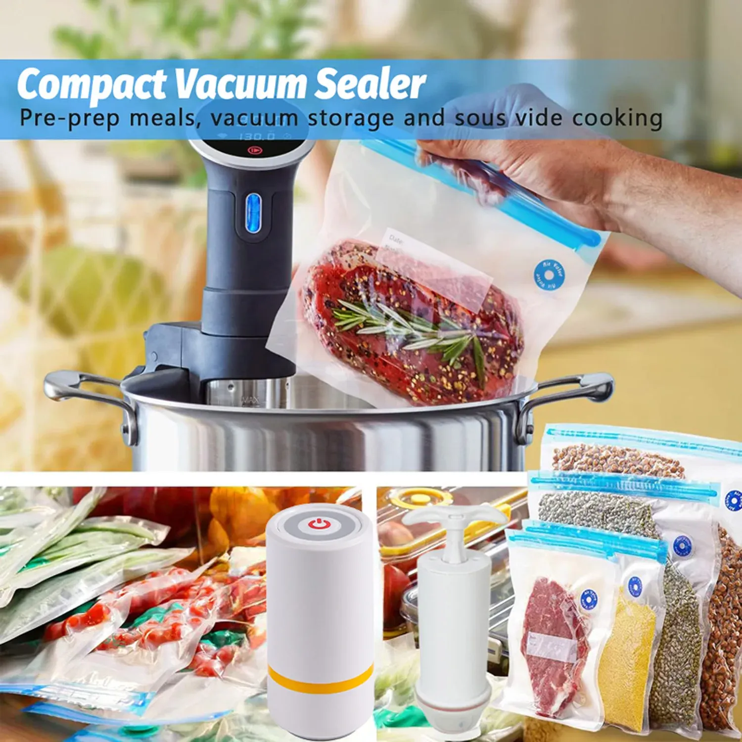 Sacs sous vide réutilisables dans la cuisine