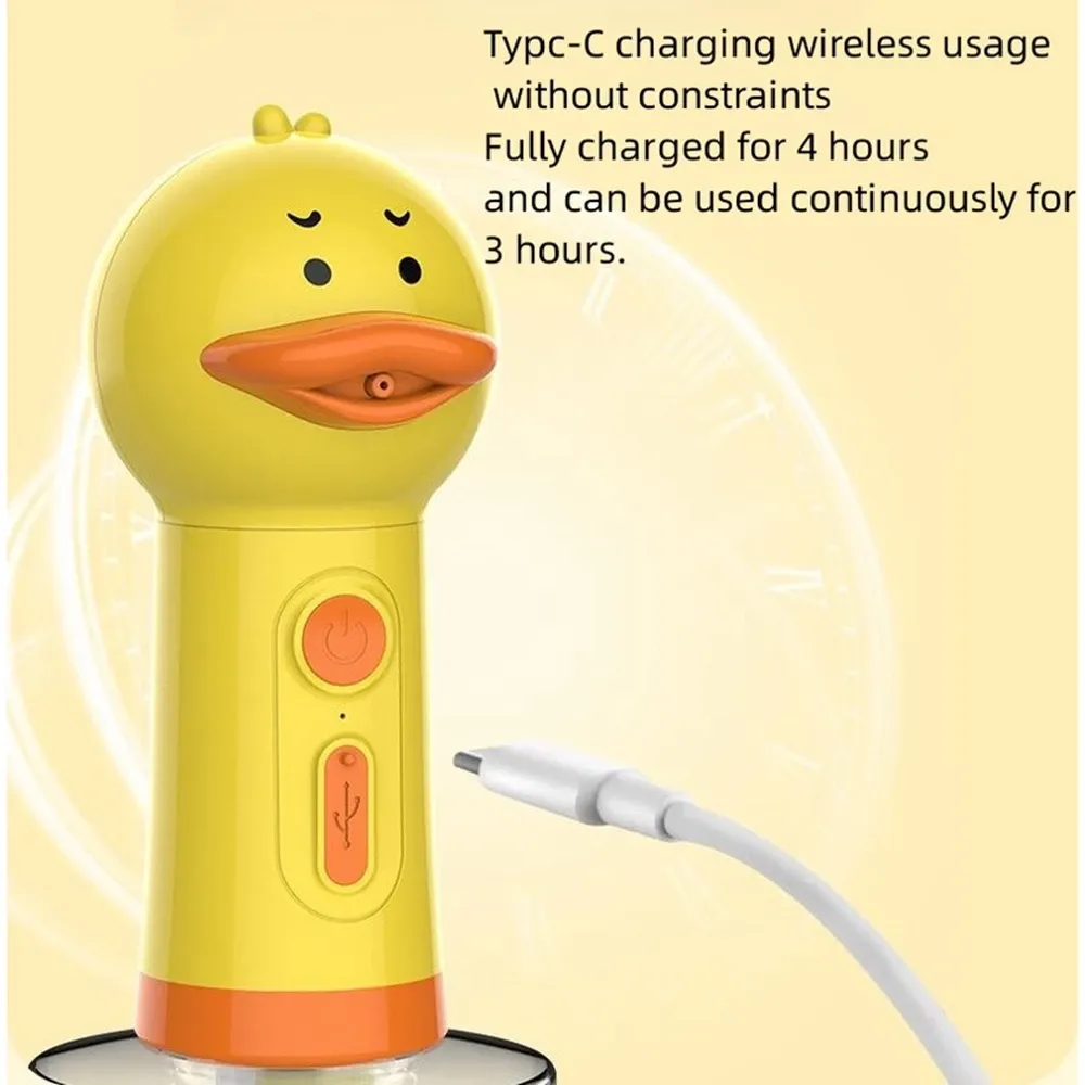 Canard jaune nettoyant électrique pour animaux de compagnie avec distributeur de mousse automatique, rechargeable par USB 2