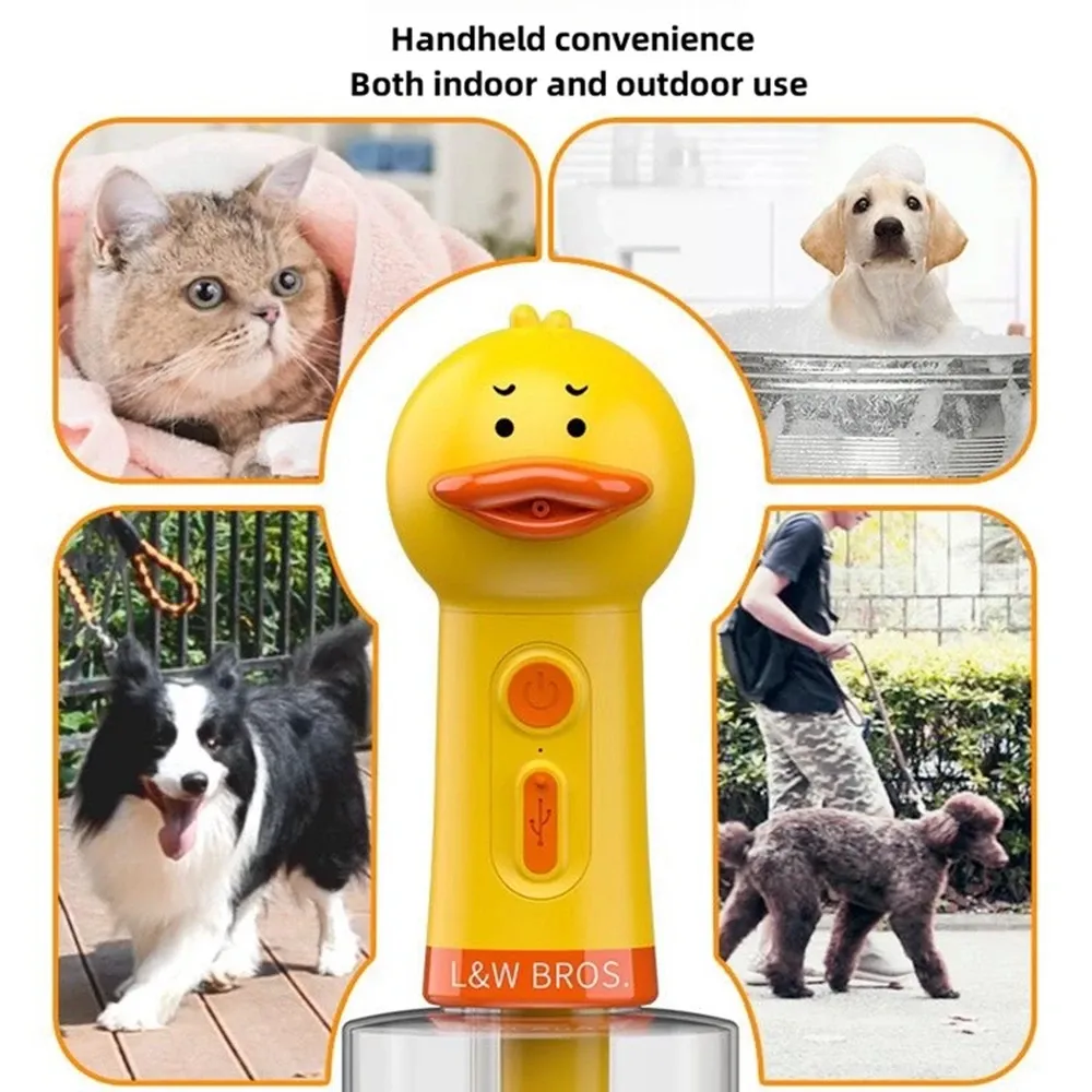 Canard jaune nettoyant électrique pour animaux de compagnie avec distributeur de mousse automatique, rechargeable par USB 4