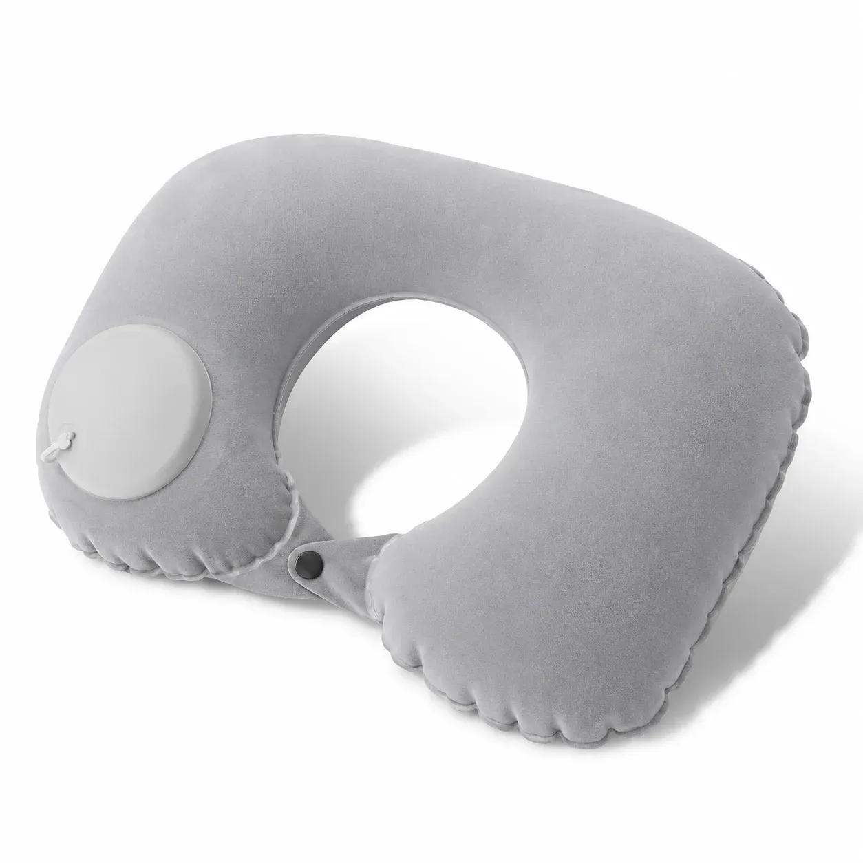 Oreiller de voyage gonflable en U avec pompe intégrée, coussin cervical portable pour dormir en avion ou en voiture 7