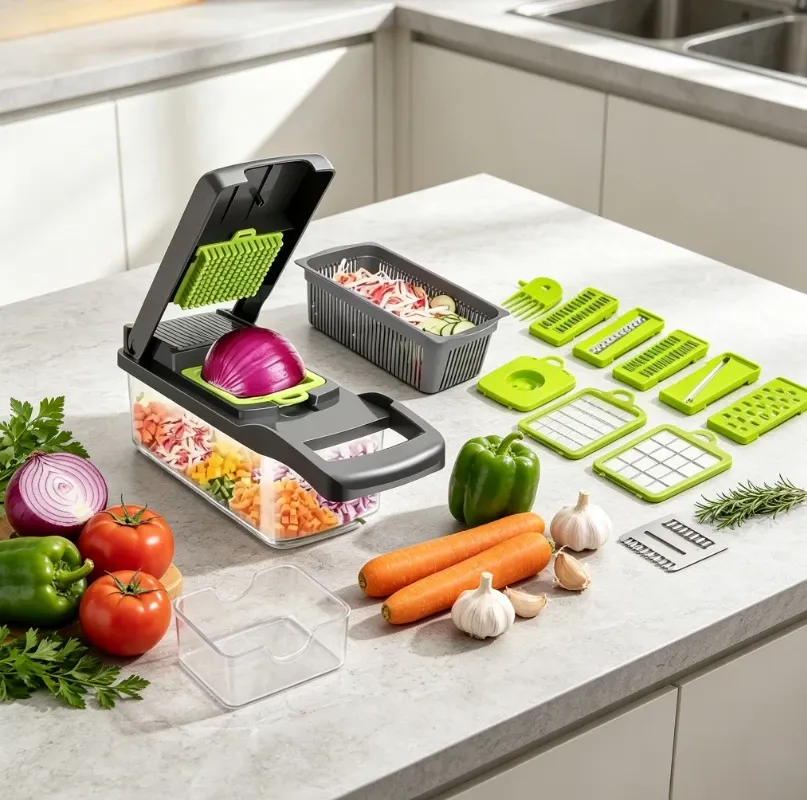 Coupe-légumes portable multifonction avec trancheuse et râpe pour carottes, pommes de terre, fruits et légumes 1