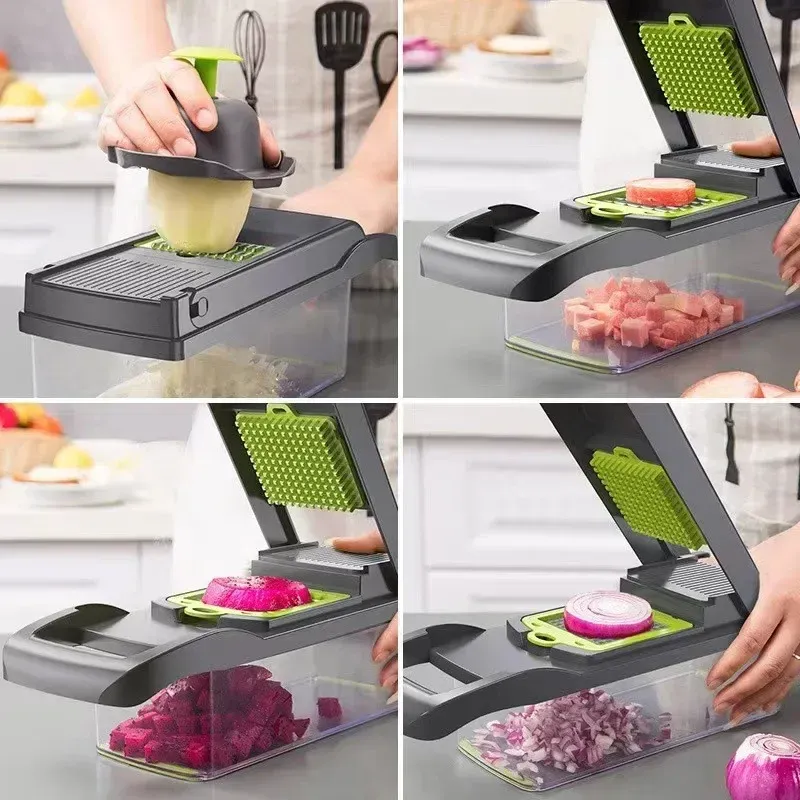 Coupe-légumes en utilisation
