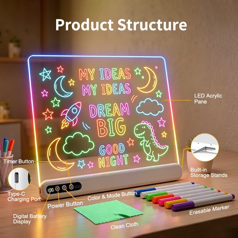 Tableau LED lumineux présenté comme cadeau