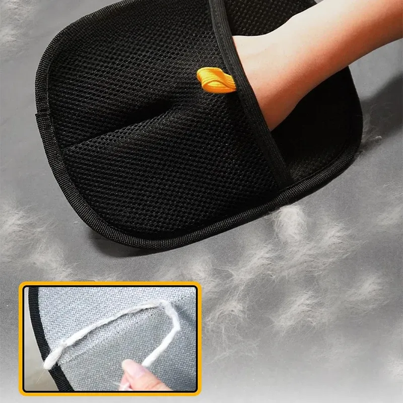 Gants de nettoyage et de collecte de poils d'animaux, outil de beauté multifonctionnel double face pour animaux de compagnie 5