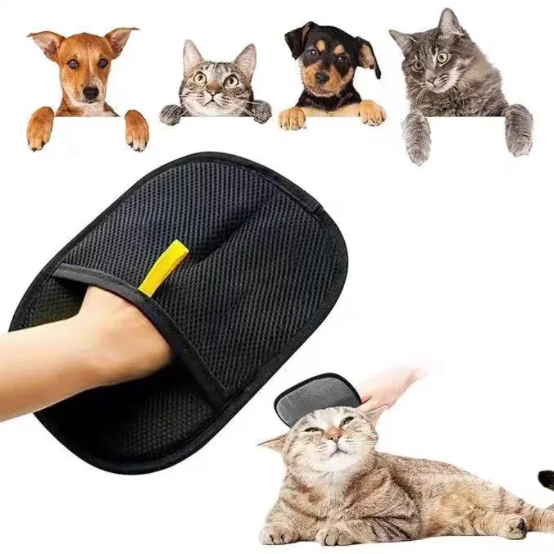 Gants de nettoyage et de collecte de poils d'animaux, outil de beauté multifonctionnel double face pour animaux de compagnie 12