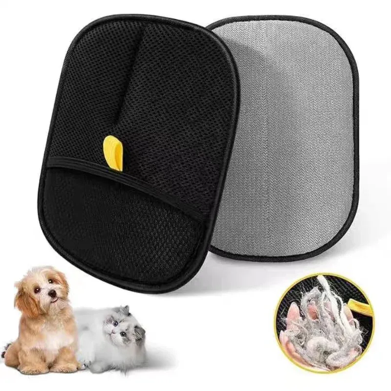 Gants de nettoyage et de collecte de poils d'animaux, outil de beauté multifonctionnel double face pour animaux de compagnie 11