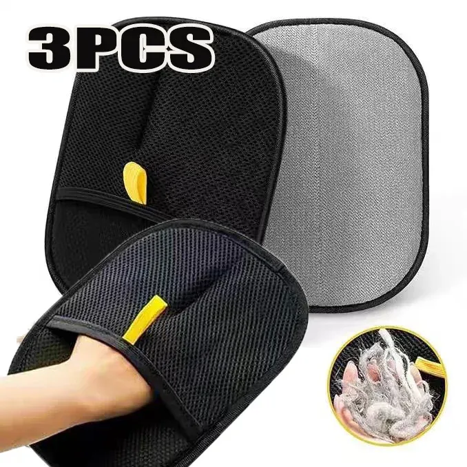 Gants de nettoyage et de collecte de poils d'animaux, outil de beauté multifonctionnel double face pour animaux de compagnie 10