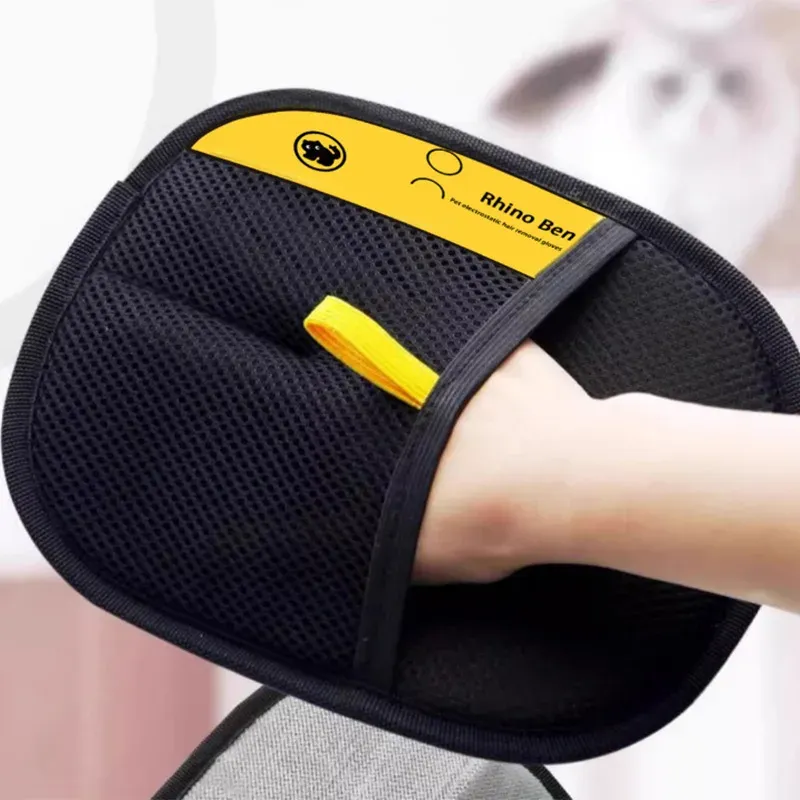 Gants de nettoyage et de collecte de poils d'animaux, outil de beauté multifonctionnel double face pour animaux de compagnie 9