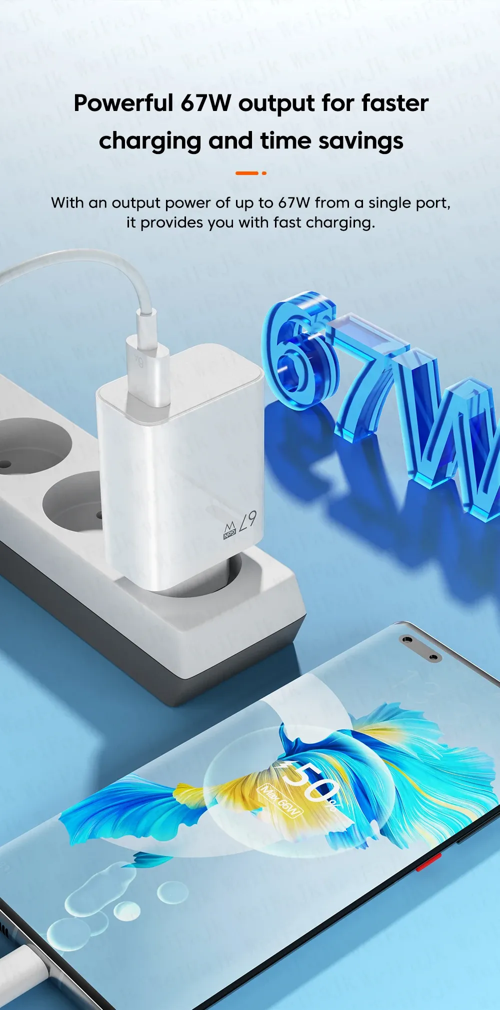Chargeur rapide d'origine, design épuré