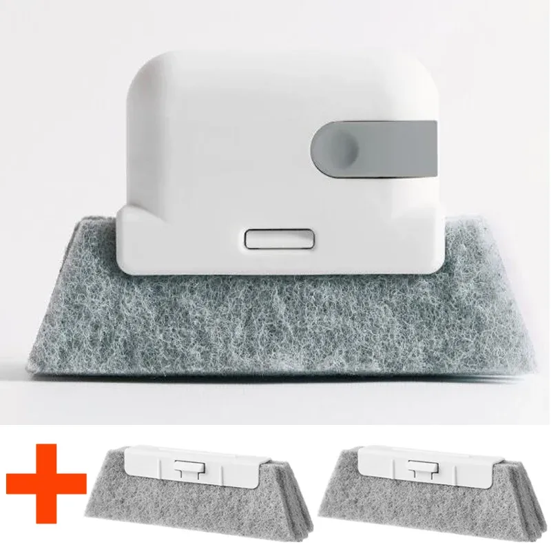 Brosse de nettoyage multifonctionnelle pour fenêtres, rebords, interstices et placards, à tête remplaçable 9