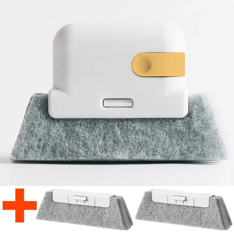 Brosse de nettoyage multifonctionnelle pour fenêtres, rebords, interstices et placards, à tête remplaçable 7