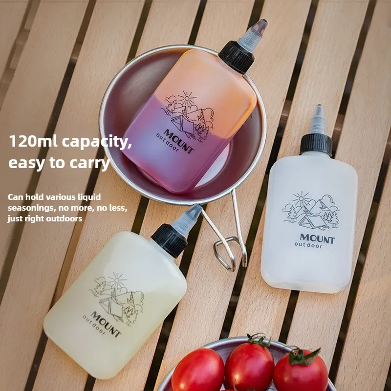 Distributeur d'huile et de vinaigre pour camping, flacon étanche 120 ml à presser avec bouchon torsadé, pour la cuisine et le barbecue 4