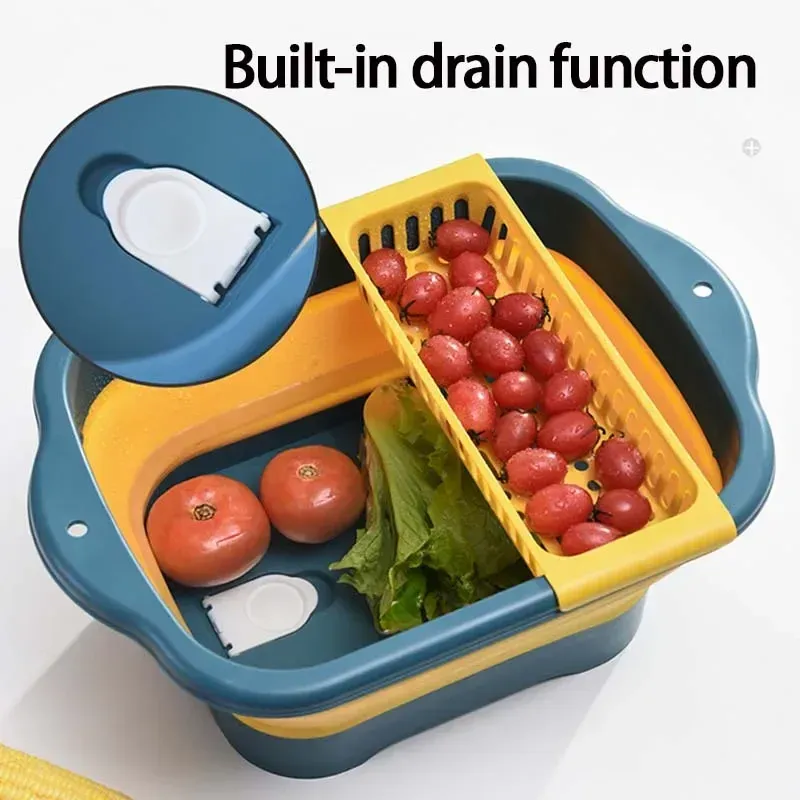 Passoire pliable en silicone pour fruits et légumes, égouttoir de cuisine 3