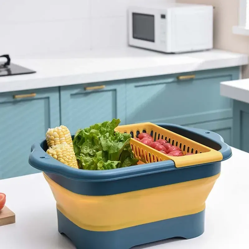 Passoire pliable en silicone pour fruits et légumes, égouttoir de cuisine 4