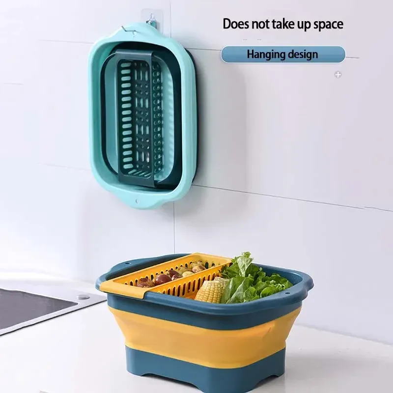 Passoire pliable en silicone pour fruits et légumes, égouttoir de cuisine 5