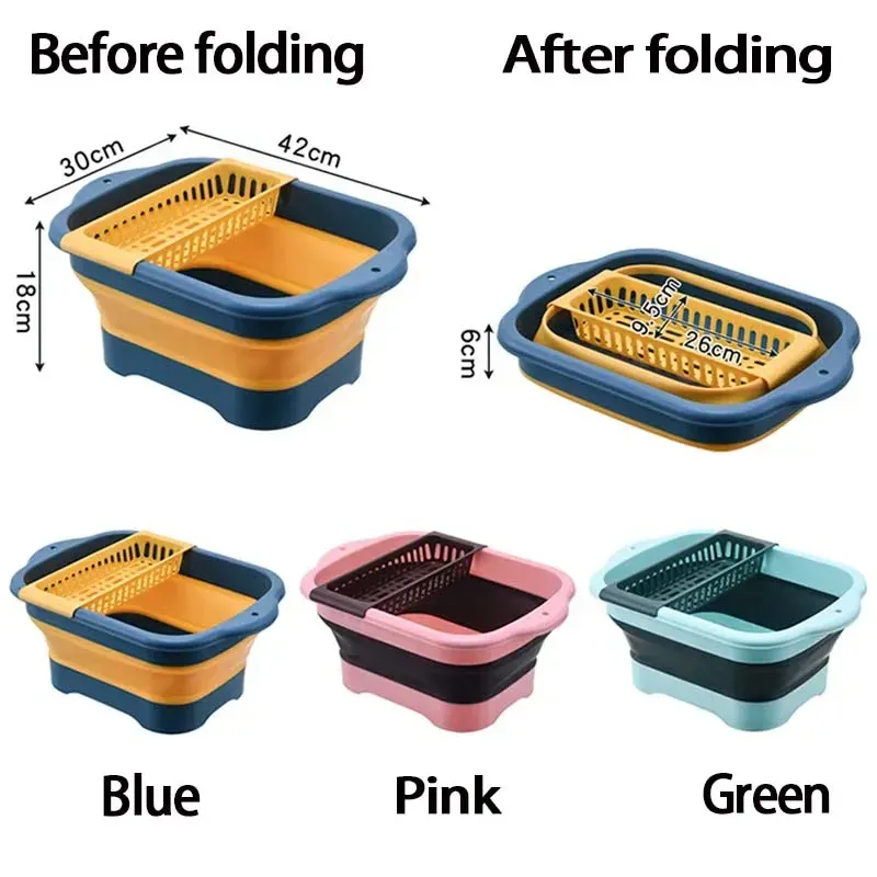 Passoire pliable en silicone pour fruits et légumes, égouttoir de cuisine 6