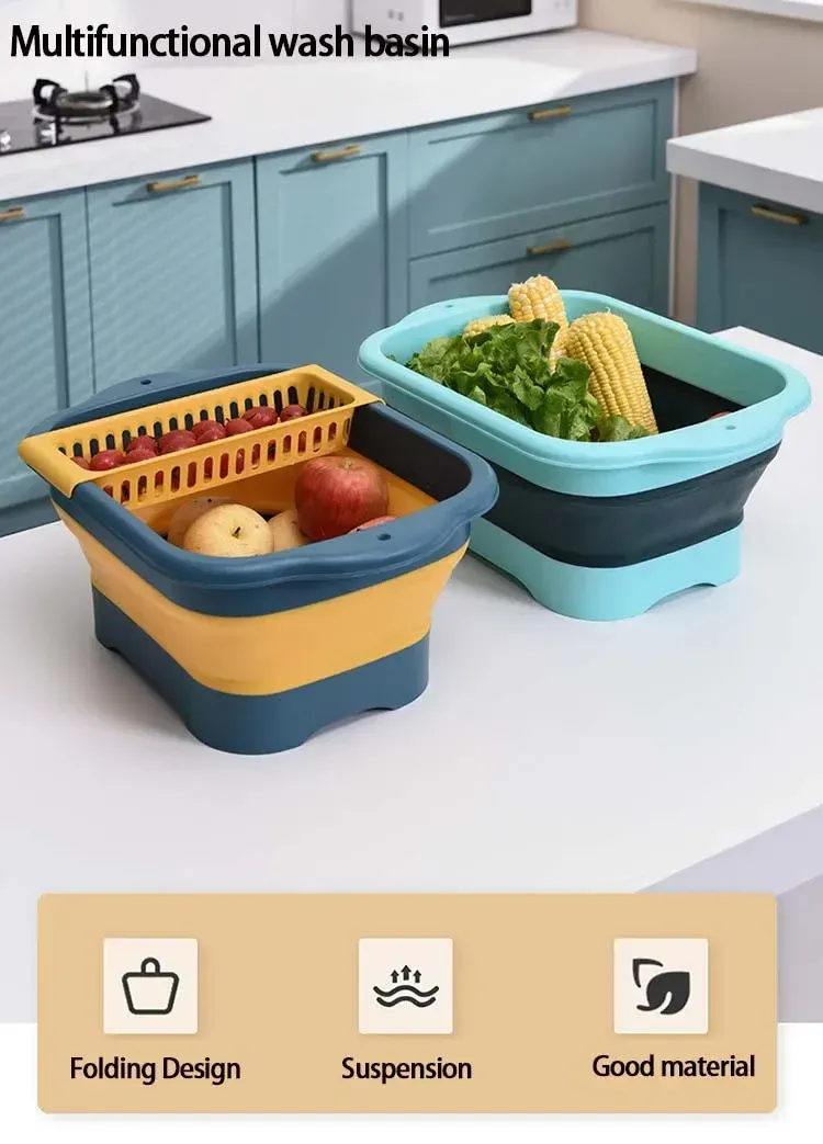 Passoire pliable en silicone, vue d'ensemble