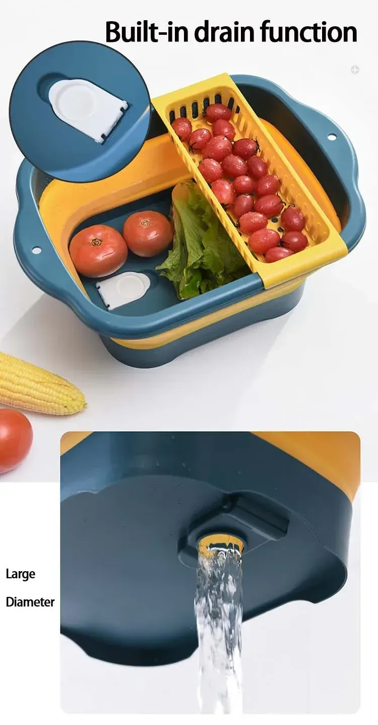 Passoire pliable en silicone dans la cuisine