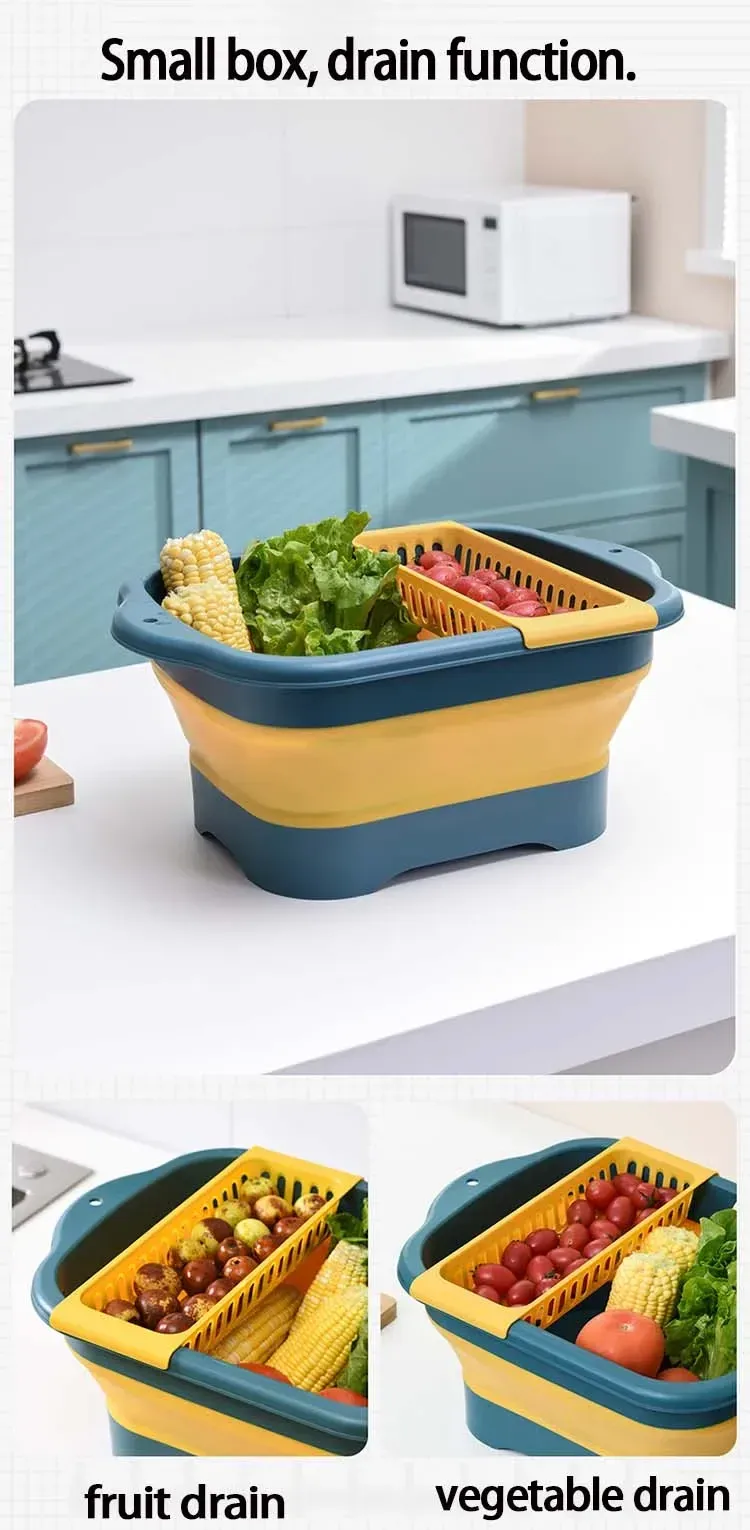Passoire pliable en silicone, mise en situation