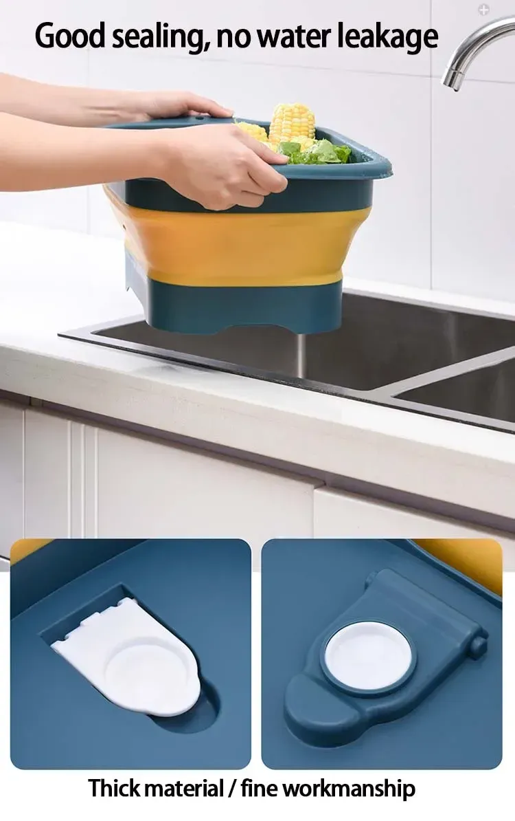 Passoire pliable en silicone, vue latérale