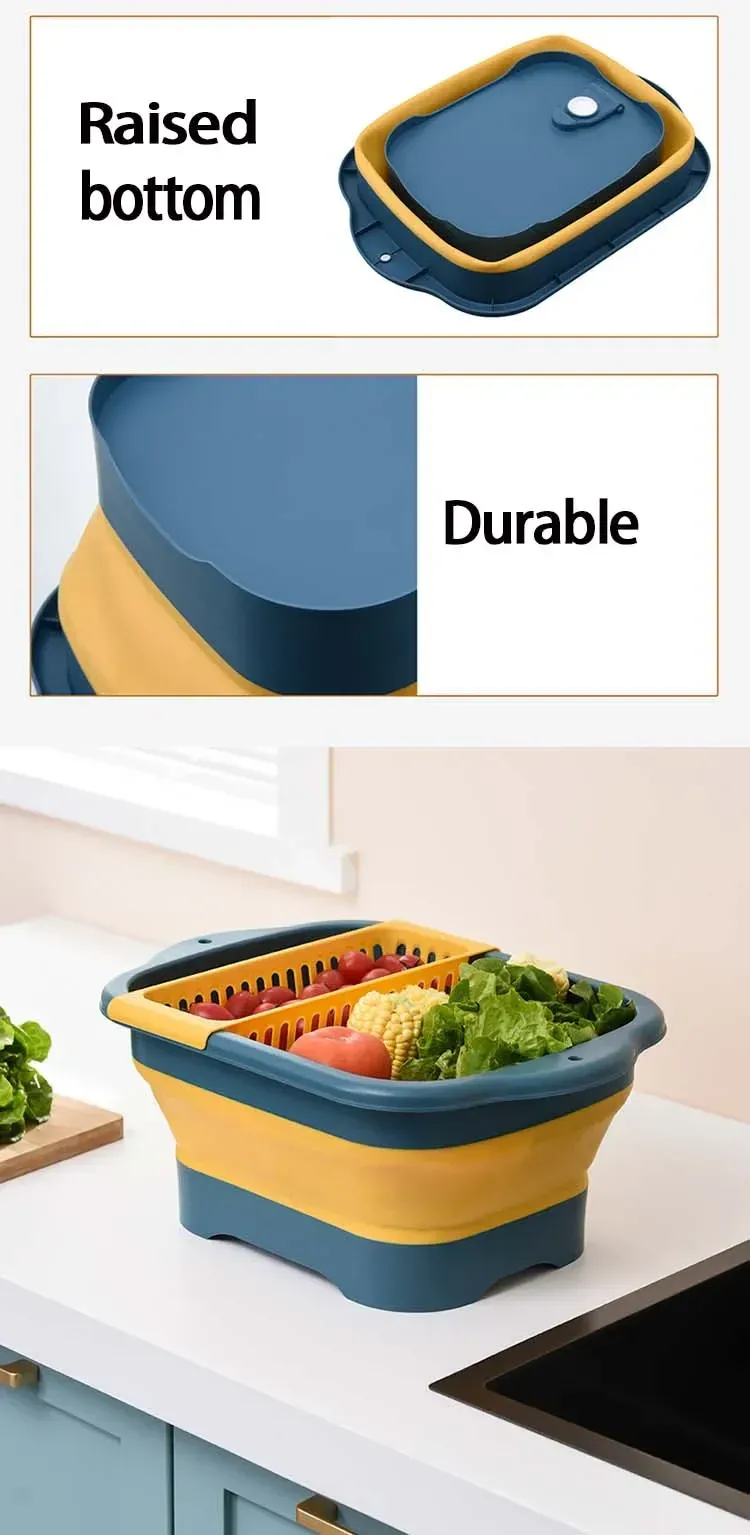 Passoire pliable en silicone, ambiance cuisine