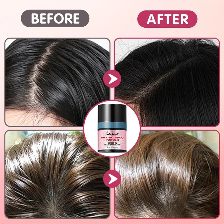 Lockmio Shampooing sec en poudre volumisant instantané, contrôle du sébum, cheveux plus légers et aériens, effet volume 6